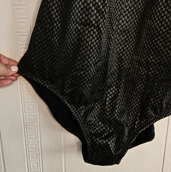 Chico’s Swim Animal Foil Black Gray Sweetheart Mio One Piece Swimsuit Sz 16 NWT - Picture 6 of 15